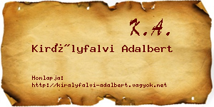 Királyfalvi Adalbert névjegykártya